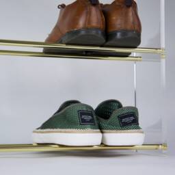 Brass & Glass Large - Shoe Rack Shelf Multiple Sizes - thumbnail 4