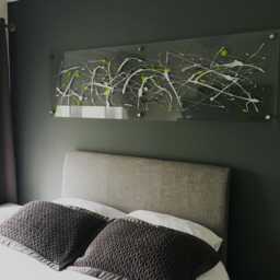 Lime Green Abstract Wall Art, Modern Acrylic Painting By Ben Ashford - thumbnail 2