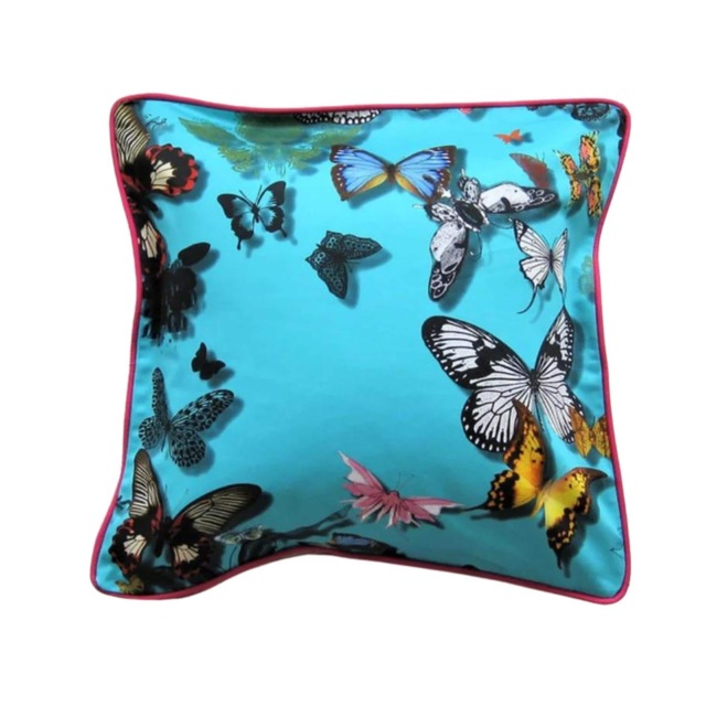 Christian Lacroix Butterfly Parade Cotton Cushion Cover Turquoise Home Decor - image 1