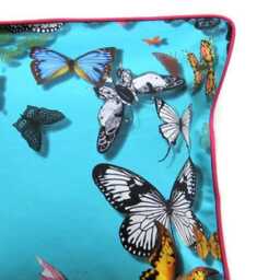 Christian Lacroix Butterfly Parade Cotton Cushion Cover Turquoise Home Decor - thumbnail 3