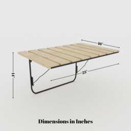 Wall Mounted Pine Wood Balcony Table Space Saver Folding Bar - thumbnail 4