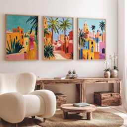 Set Of 3 Khartoum Posters, Wall Art, Prints, Travel Poster Set, Sudan Decor, Art Home Decor - thumbnail 3