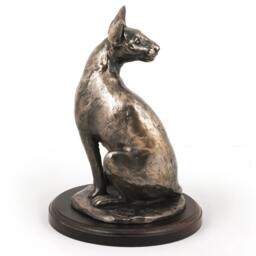 Egyptian Cat, Wooden Base Statue, Limited Edition, Artdog - thumbnail 2