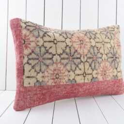 Handmade Vintage Turkish Kilim Pillow Cover 16x24 Decorative Cushion - thumbnail 3