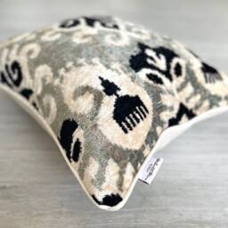 Velvet Ikat Pillow Cover Royal - Decorative Cushion For Sofa Or Bed - thumbnail 2