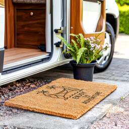 Doormat Enjoy The Adventure Quote - Camper Motorhome Rv Dad Gift Family Personalized Travel Trailer Mat - thumbnail 1