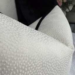 Ivory Cushion Cover Black Piping Blean Textured Ashley Wilde Luxury Piped Pillow Case Living Room Or Bedroom Decor - thumbnail 3