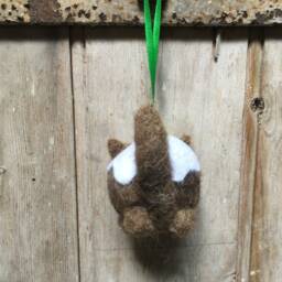 Puddycat Needle Felted Christmas Pudding Cat Decoration Handmade From Sheep Wool - thumbnail 3