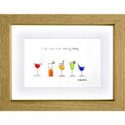 Rainbow Cocktails Mixed Drinks Sea Glass Picture - Wall Art Decor Kitchen - thumbnail 2