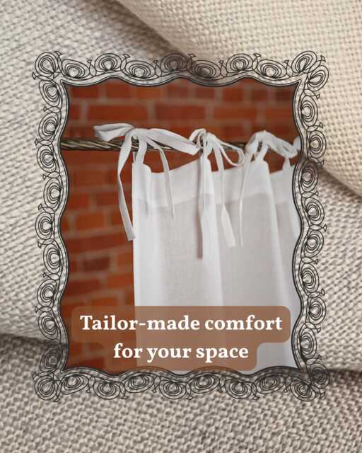 Tie Top Linen Curtains - Extra Wide Panel For Large Windows Or Bathroom, Custom Size - image 1