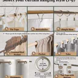 Tie Top Linen Curtains - Extra Wide Panel For Large Windows Or Bathroom, Custom Size - thumbnail 3
