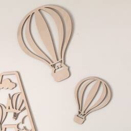 Hot Air Balloon Wall Decor, Hot Art, Playroom Decals, Wooden Balloon, Dinosaur Name Sign, Nursery Decor - thumbnail 2