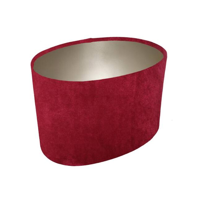 Oval Red Lampshade in Velvet With A Champagne Lining - image 1