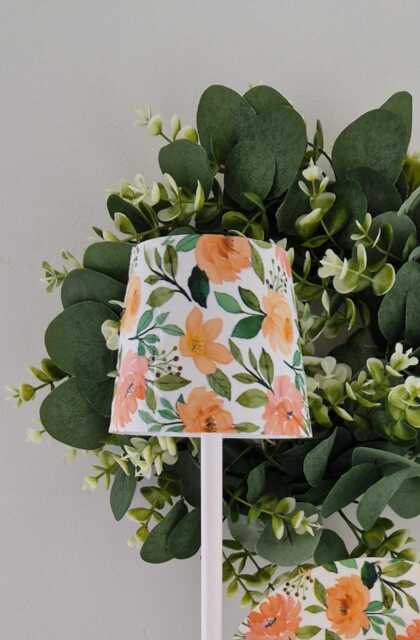 Beautiful Decoupaged Tall Peach Floral Indoor/Outdoor Usb Rechargeable Table Lamp.matching Picture Plate Available. Cordless Lamp - image 1
