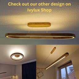 Oak Wood Led Pendant Light Modern Scandinavian Hanging Lamp - thumbnail 4