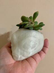 Glow in The Dark Space Alien Head Planter - Mini 3D Printed Succulent Pot Galaxy Spaceman Ufo Cactus - thumbnail 1
