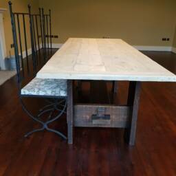 Reclaimed Table/Country Cottage Farmhouse Dining White Wood Jacobean Kitchen - thumbnail 2