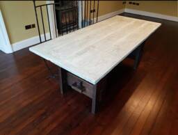 Reclaimed Table/Country Cottage Farmhouse Dining White Wood Jacobean Kitchen