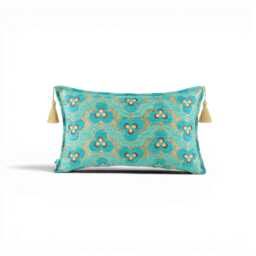 Turkish Pillow Cover 12x20 - Turquoise Blue Tiger Eyes Pattern Decorative Boho Cushion Sofa Accent Case Throw Pillows Lumbar