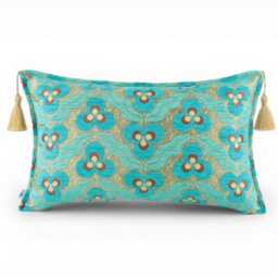 Turkish Pillow Cover 12x20 - Turquoise Blue Tiger Eyes Pattern Decorative Boho Cushion Sofa Accent Case Throw Pillows Lumbar - thumbnail 3