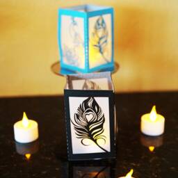 Peacock Feathers, Wedding, Peacocks, Tea Light Holder, Mini Lanterns, Wedding Favors, Diy Decor - thumbnail 3