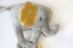 Elephant Security Blanket Gray Minky Baby Lovey With Satin - thumbnail 1