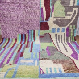 Handmade Boujaad Berber Rug - Moroccan Sheep Wool, Abstract Tribal Carpet - thumbnail 3