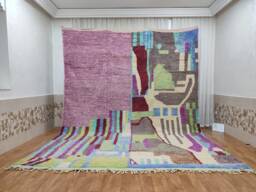 Handmade Boujaad Berber Rug - Moroccan Sheep Wool, Abstract Tribal Carpet - thumbnail 1