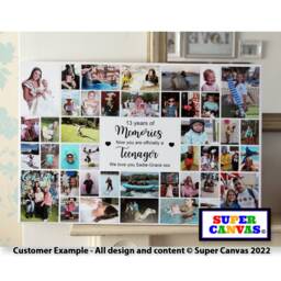 Happy 13Th Birthday Custom 40 Picture Photo Collage Display Board Framed Canvas Print Sister Brother Son Daughter Friend Gift - thumbnail 2