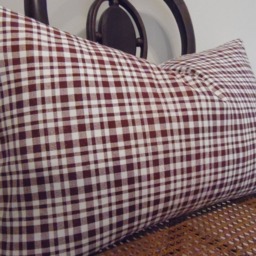 Plaid.check.pillow Cover.burgundy Brown.off White.white.holiday Plaid.farmhouse Decor Pillow.country Slipcover.lumbar.toss Pillow.fall - thumbnail 3