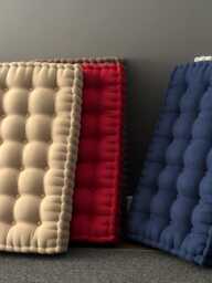 Custom Bench Cushion - Thick Tufted Floor Sofa Window Seat Pillow - thumbnail 1