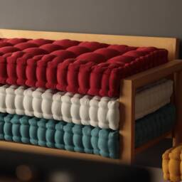 Custom Bench Cushion - Thick Tufted Floor Sofa Window Seat Pillow - thumbnail 3