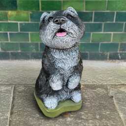 Concrete Chow Dog Statue Stone Figurine Outdoor Pet Sculpture Memorial Ornament Handmade Cement Decor Yard Lover Gift - thumbnail 1