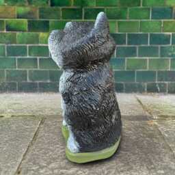 Concrete Chow Dog Statue Stone Figurine Outdoor Pet Sculpture Memorial Ornament Handmade Cement Decor Yard Lover Gift - thumbnail 4