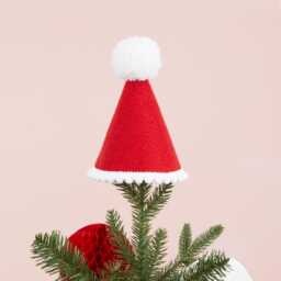Santa Hat Tree Topper - Christmas Decorations Alternative Star Family Gift Ideas