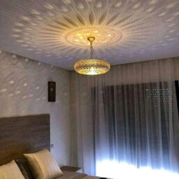 Handmade Moroccan Brass Ceiling Pendant Light Chandelier, Hanging Lamp , Light Home Decor, Artisanal Pattern Lighting - thumbnail 2