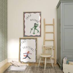 Funky Friends Animal Prints Boho Kids Room Decor, Set Of 3 - thumbnail 3