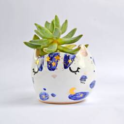 Cat Planter, Mini Succulent Kids Room Decor, Ceramic Housewarming Gift, Gift For Friend, Animal Planter