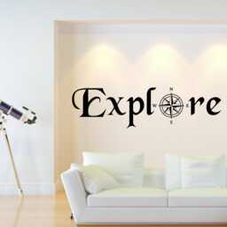 Explore Compass Rose Wall Decal, Travel Wanderlust Decor, Outdoor Adventure Home & Office Space Decoration - thumbnail 2