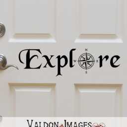 Explore Compass Rose Wall Decal, Travel Wanderlust Decor, Outdoor Adventure Home & Office Space Decoration - thumbnail 3