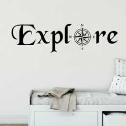 Explore Compass Rose Wall Decal, Travel Wanderlust Decor, Outdoor Adventure Home & Office Space Decoration - thumbnail 4