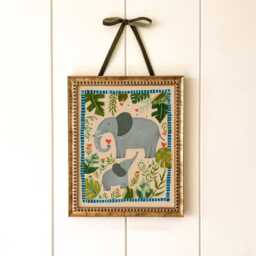 Elephant Nursery Print Mother & Baby Art Jungle Wall Decor Room Whimsical Kids Illustration - thumbnail 1