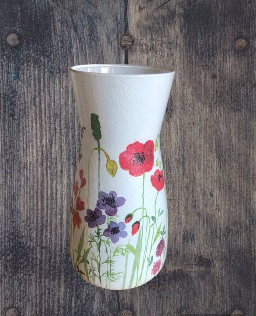 Poppy Vase , With Meadow Flowers & Poppies Poppy Gifts Flower Gift For Mum, Gran, Her - image 1