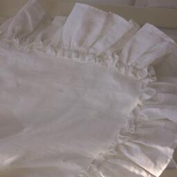 Linen Sheet With Vintage Ruffle Style, Bed Cover, Linen Bedding , Ruffled Pillowcase Also Available, Pure Linen - thumbnail 2