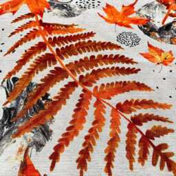 Cushion Cover With Orange Dry Leaves Pattern - Double Sided Printing Throw Pillow On The Soft Chenille Fabric Different Sizes - thumbnail 2