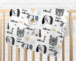 Personalized Puppy Baby Blanket Gifts Shower Gift Newborn Watch Me Grow Boy Monogram - thumbnail 1