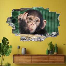 Chimpanzee Funny Face Animal Wall Decal Sticker Mural Poster Print Art Home Decor Ec40 - thumbnail 1