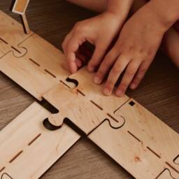 Wooden Toy Road Garage, Personalized Puzzle, Montessori Educational Toys, Car Track, Thanksgiving Eco Gift For Toddler - thumbnail 2