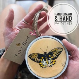 Handmade Butterfly Wall Art Rustic Concrete Frame, Signed Original - thumbnail 3