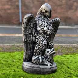 Eagle With Prey Statue Hunting Eagle Figurine Bird Of Sculpture Concrete Predator Decor Majestic Wildlife Ornament Lover Gift - thumbnail 2